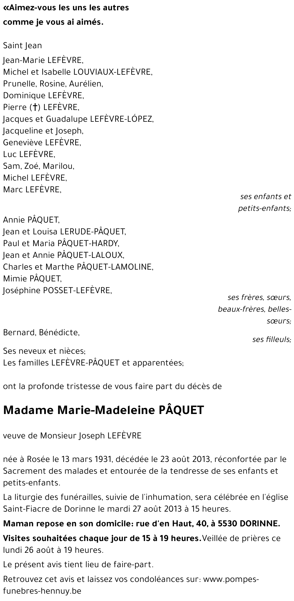 Marie-Madeleine PAQUET