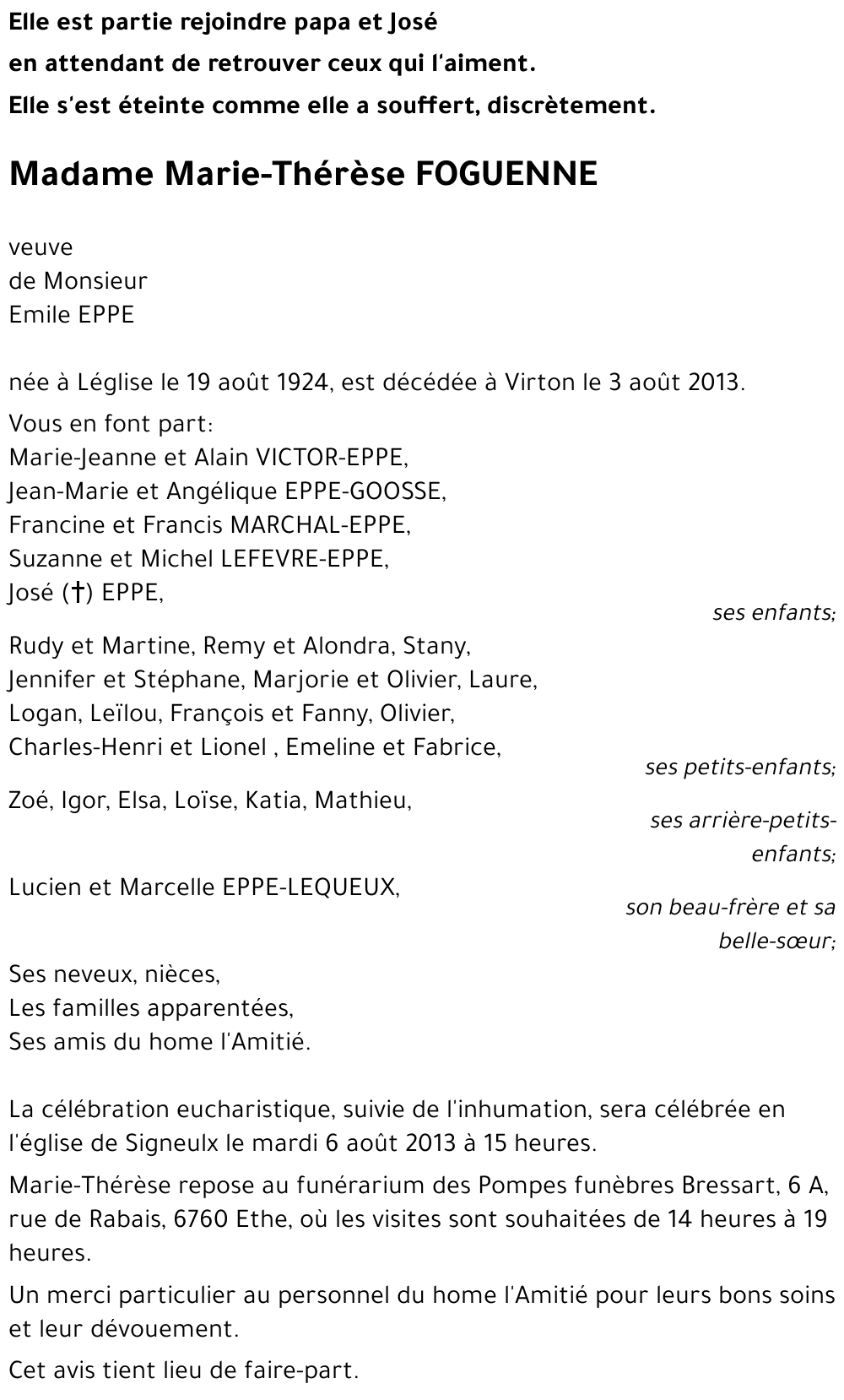 Marie-Thérèse FOGUENNE