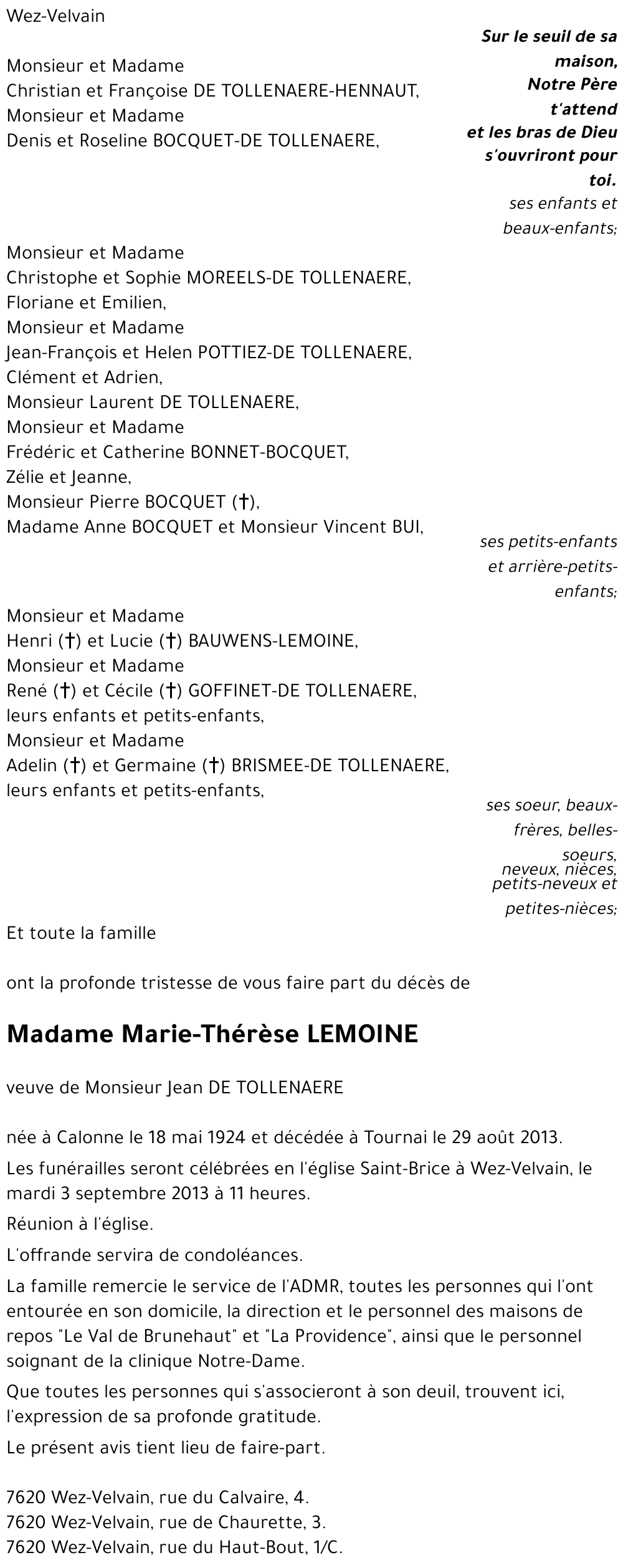 Marie-Thérèse LEMOINE