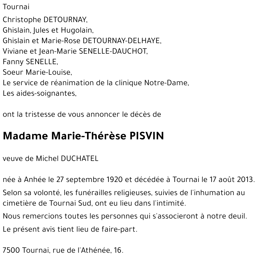 Marie-Thérèse PISVIN