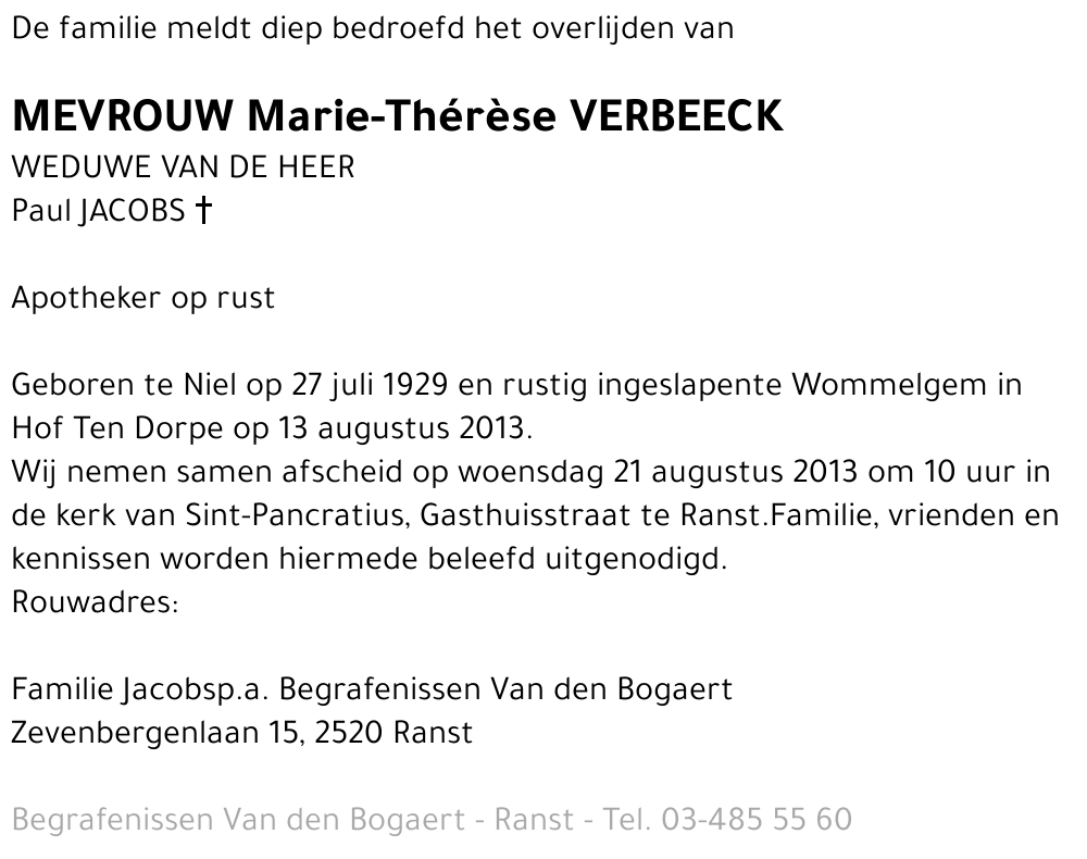 Marie-Thérèse Verbeeck