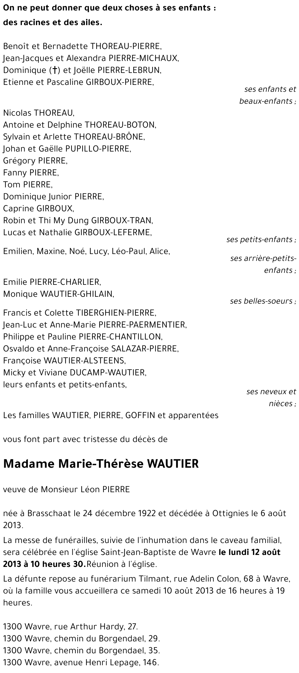 Marie-Thérèse WAUTIER