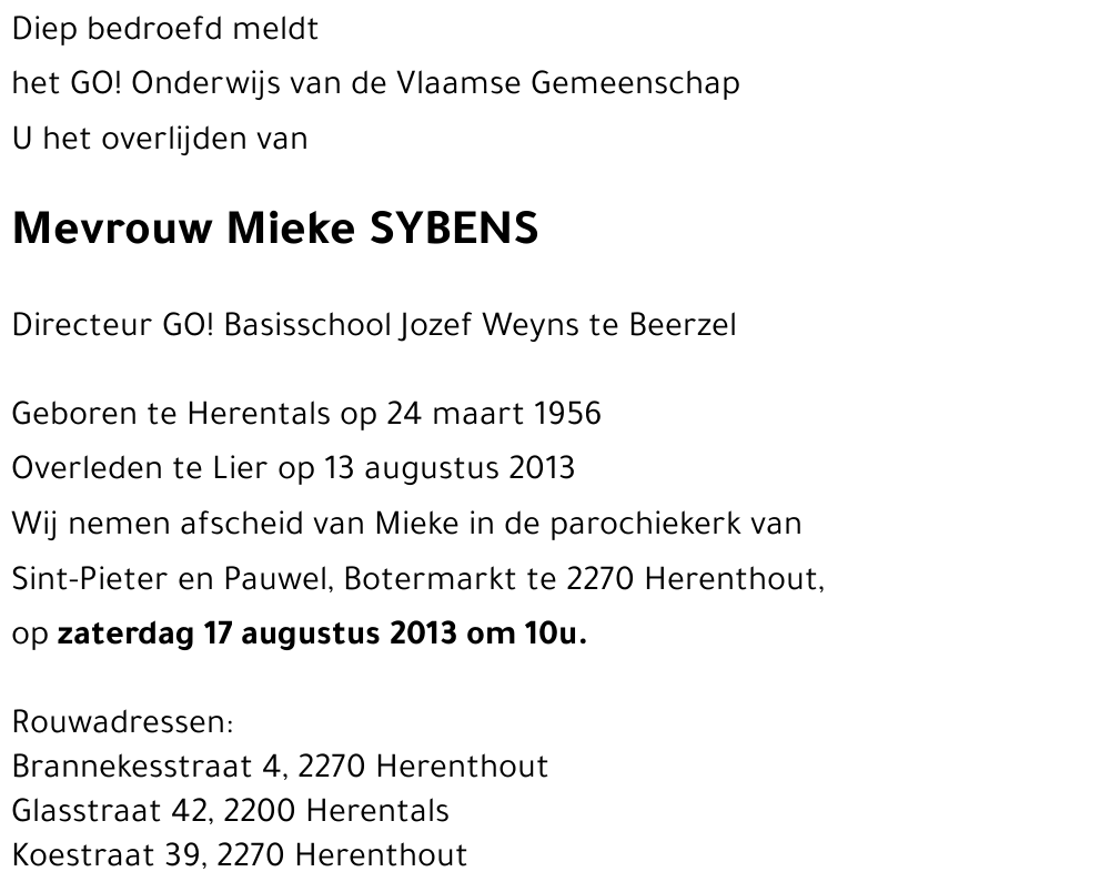 Mieke SYBENS