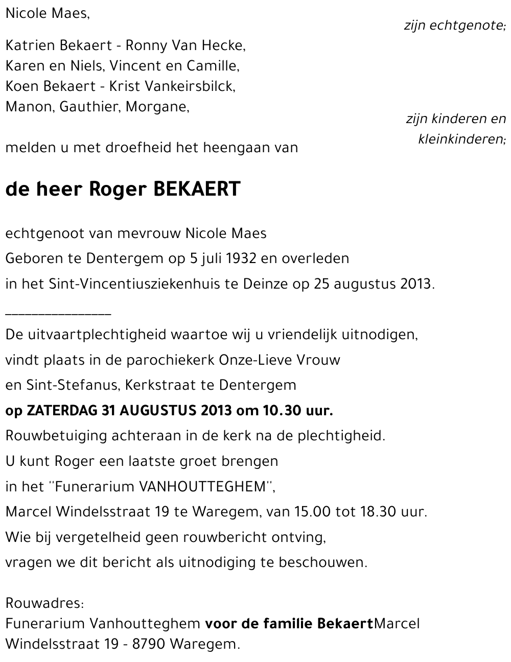 Roger BEKAERT