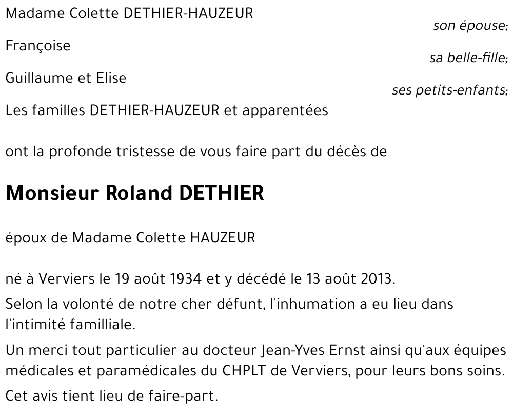 Roland DETHIER