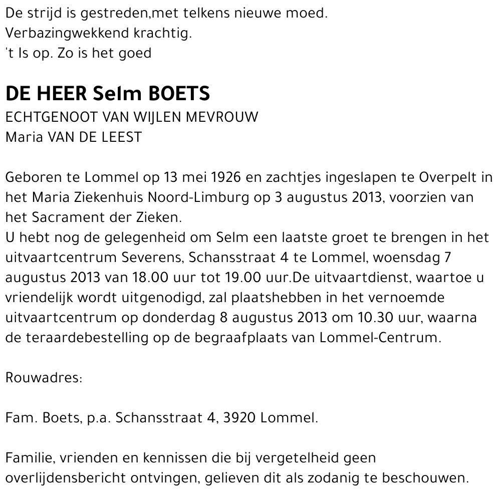Selm Boets