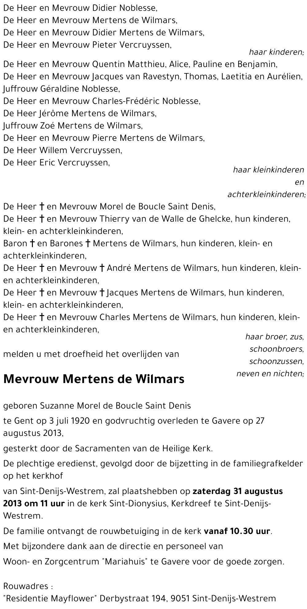 Suzanne Morel de Boucle de Saint Denis