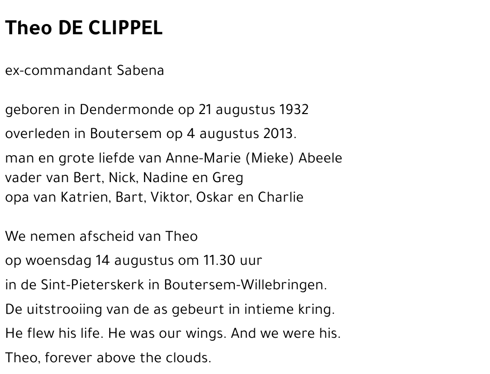 Theo DE CLIPPEL