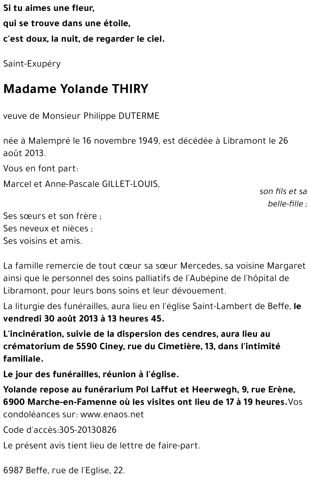 Yolande THIRY
