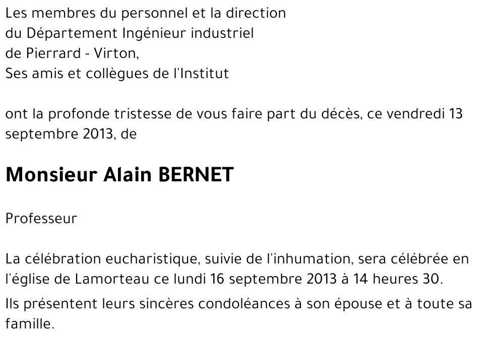Alain BERNET