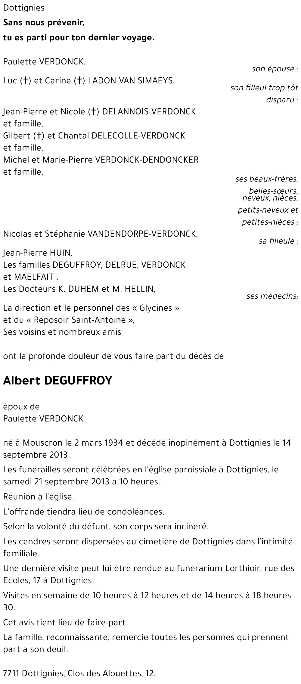 Albert DEGUFFROY