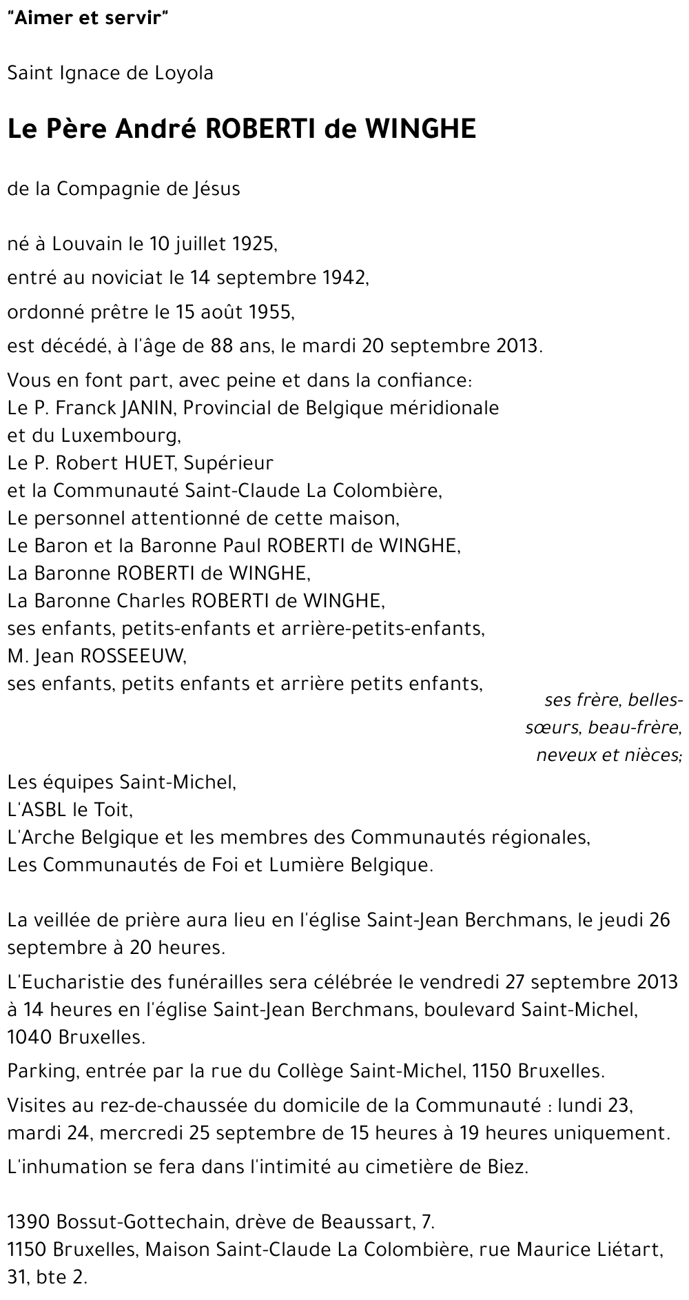 André ROBERTI de WINGHE