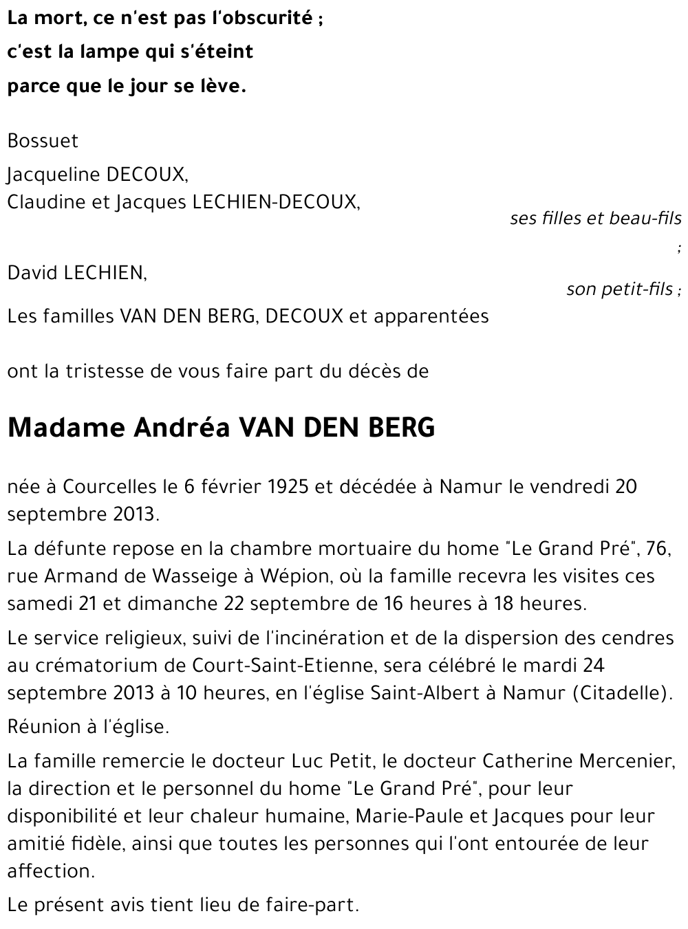 Andréa VAN DEN BERG