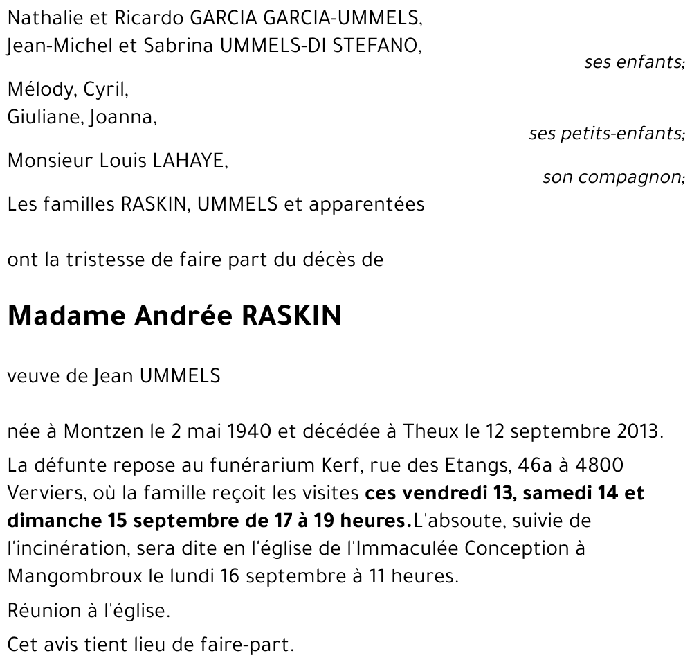 Andrée RASKIN