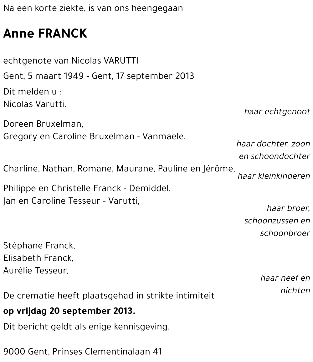 Anne FRANCK