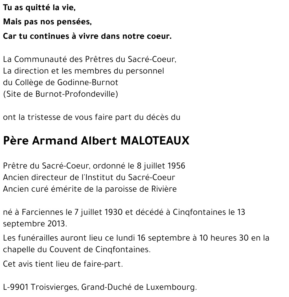 Armand Albert MALOTEAUX