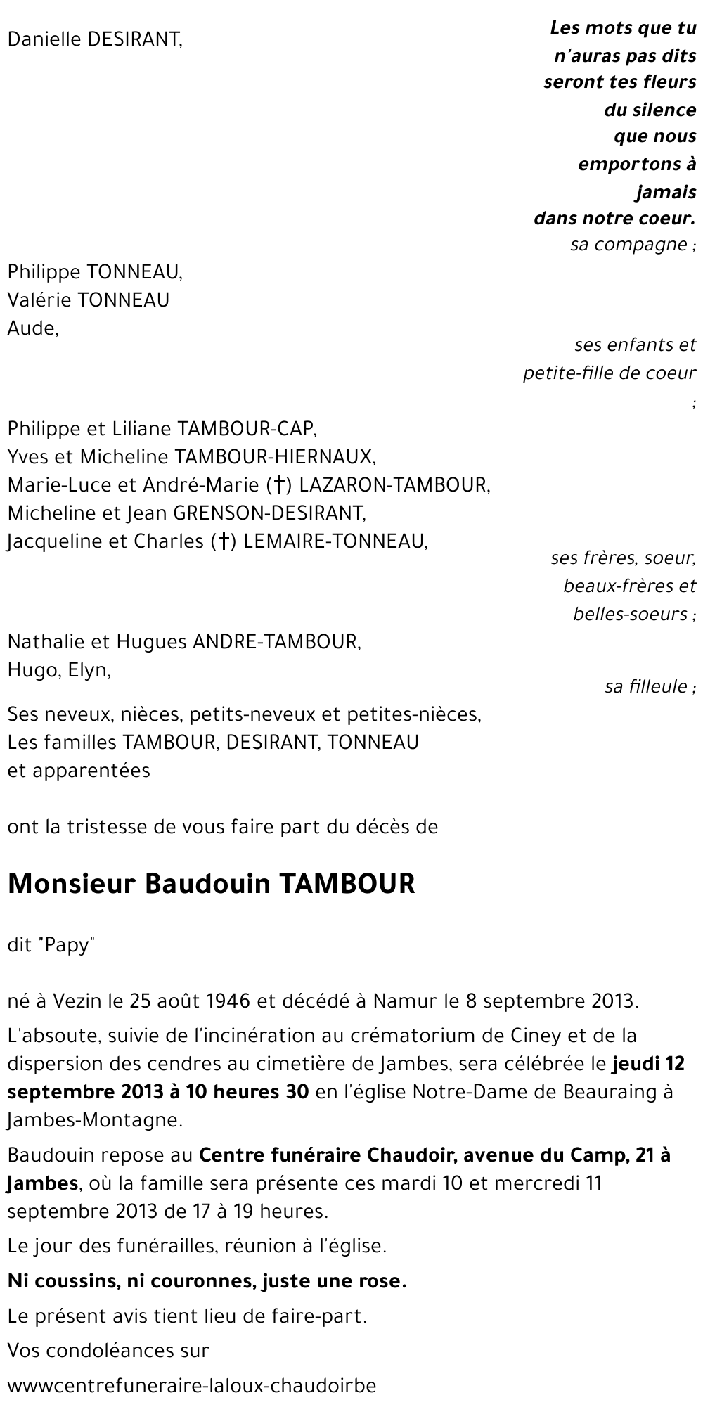 Baudouin TAMBOUR