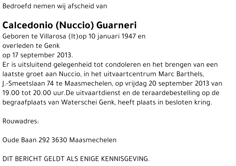 Calcedonio (Nuccio) Guarneri