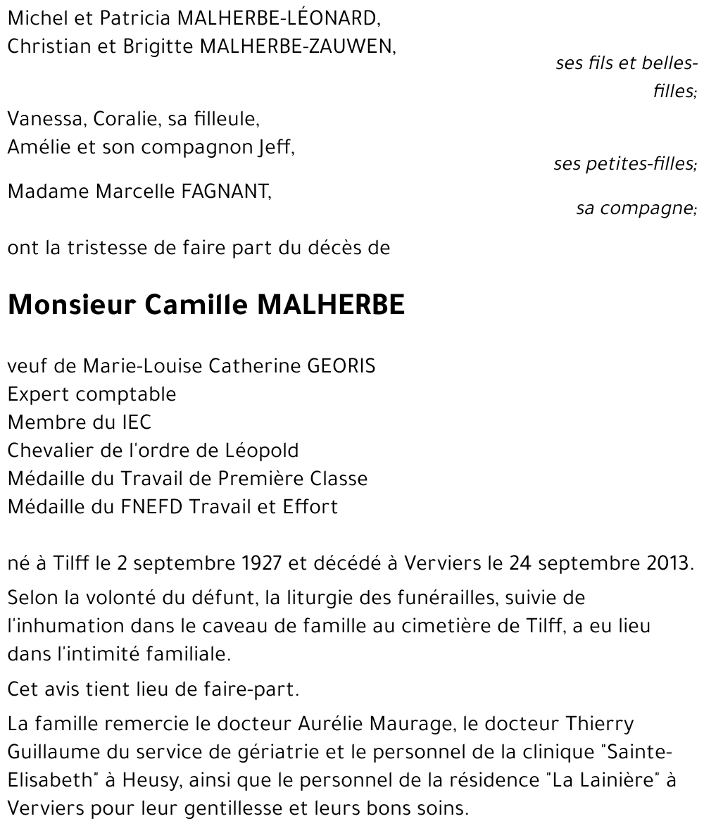 Camille MALHERBE