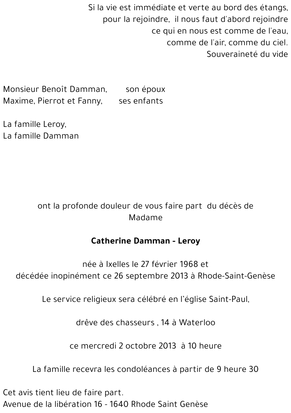 Catherine Damman - Leroy