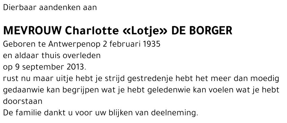 Charlotte De Borger