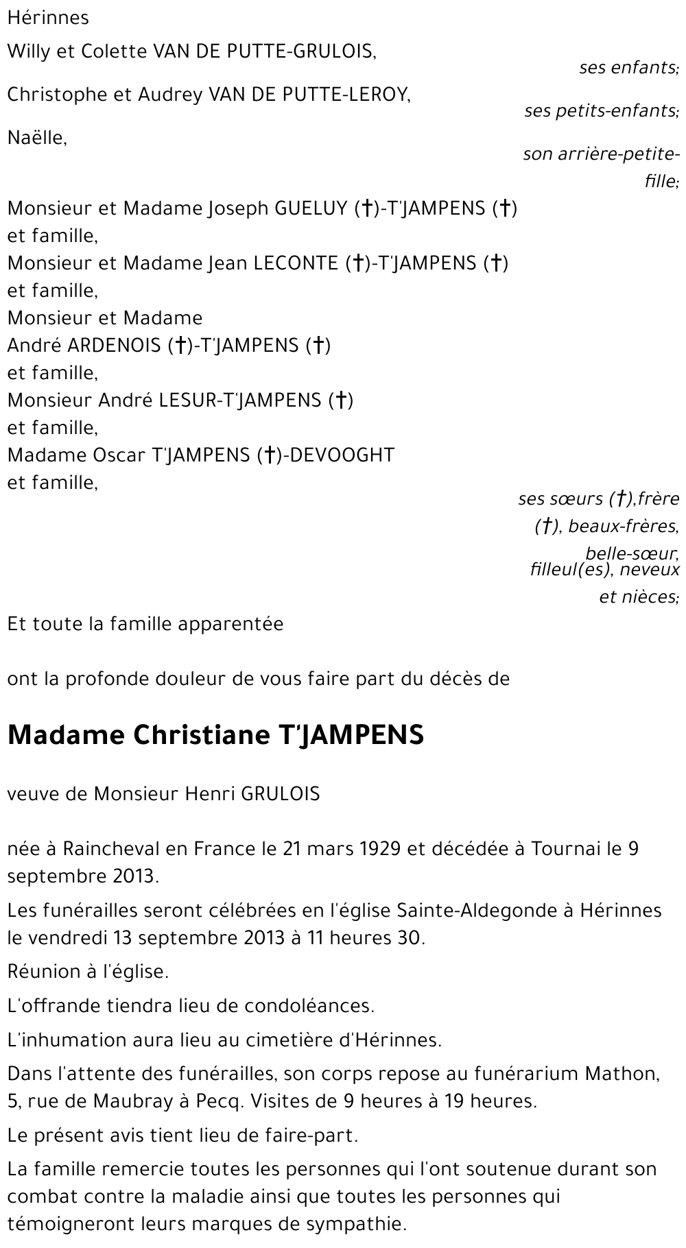 Christiane T ' JAMPENS