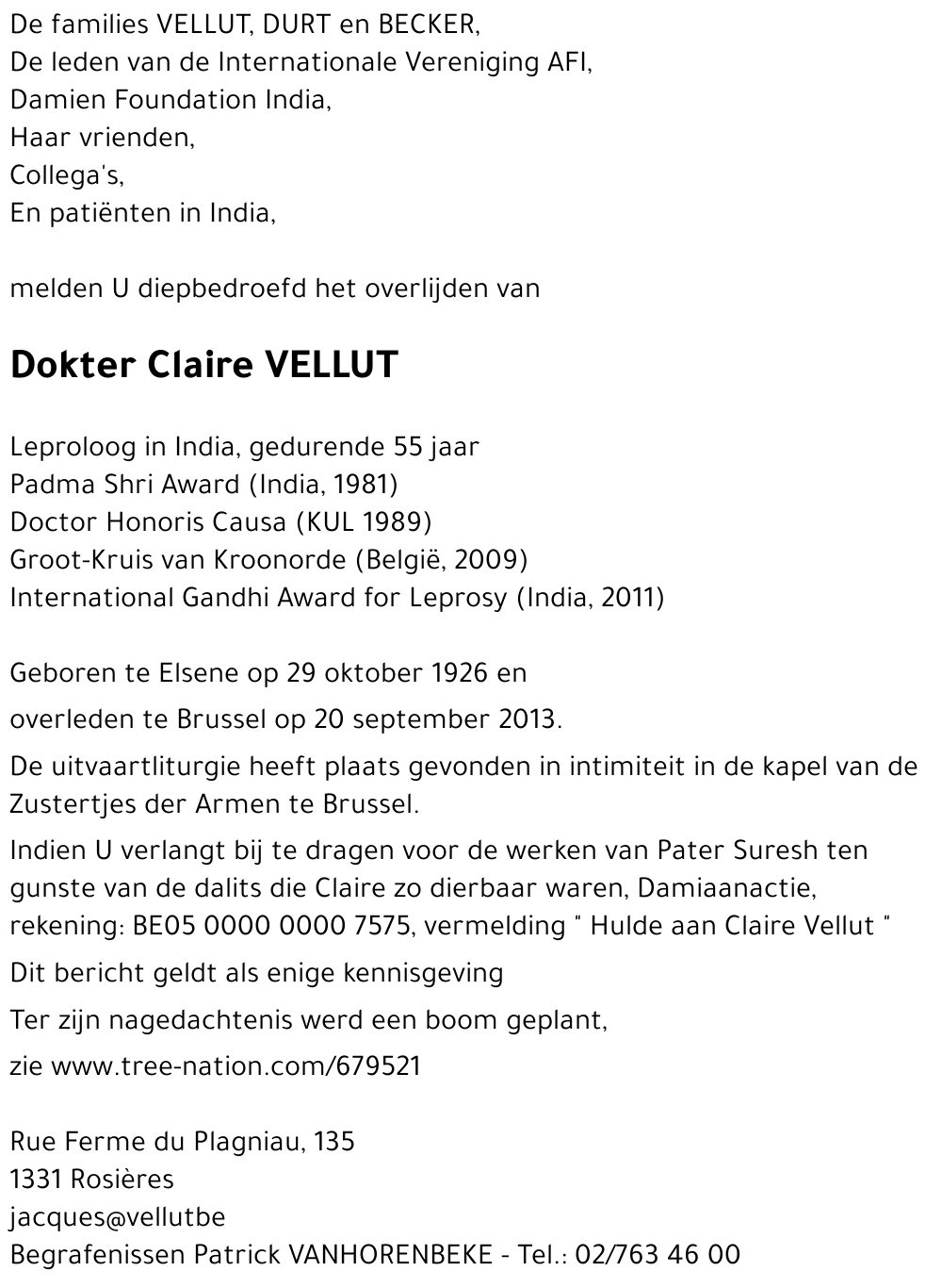 Claire VELLUT