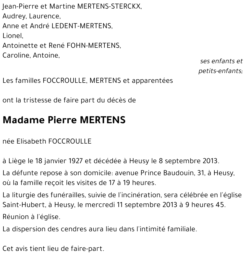 Elisabeth FOCCROULLE