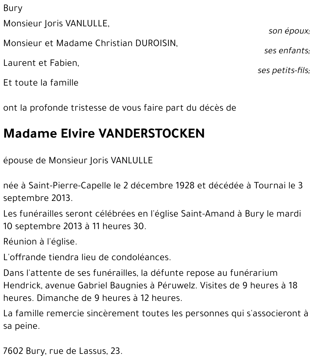 Elvire VANDERSTOCKEN