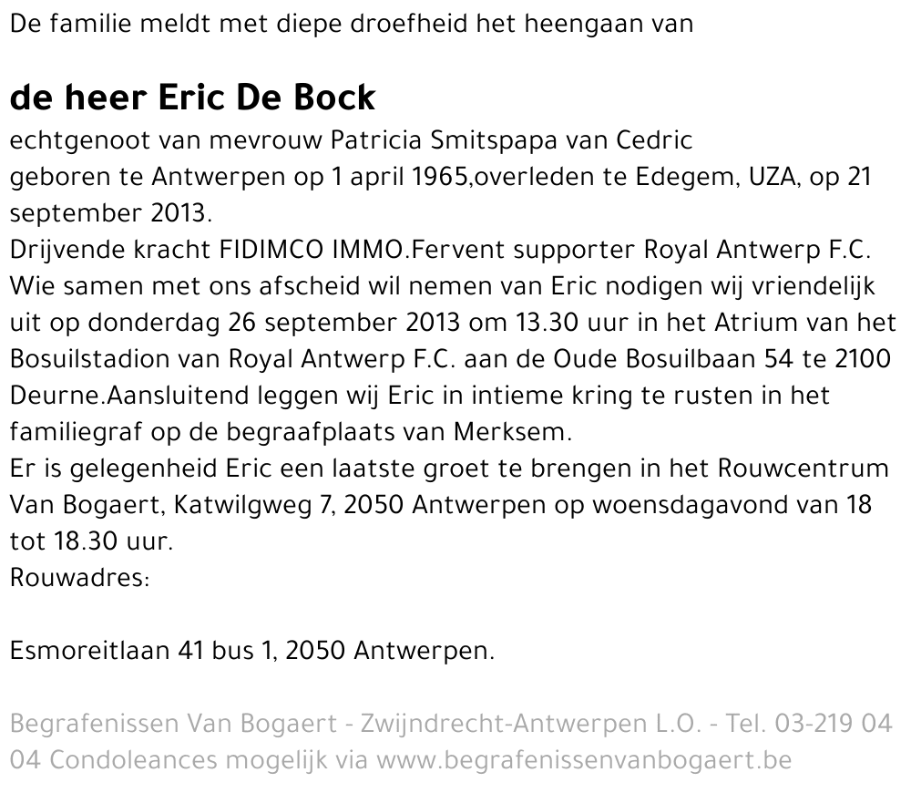 Eric De Bock