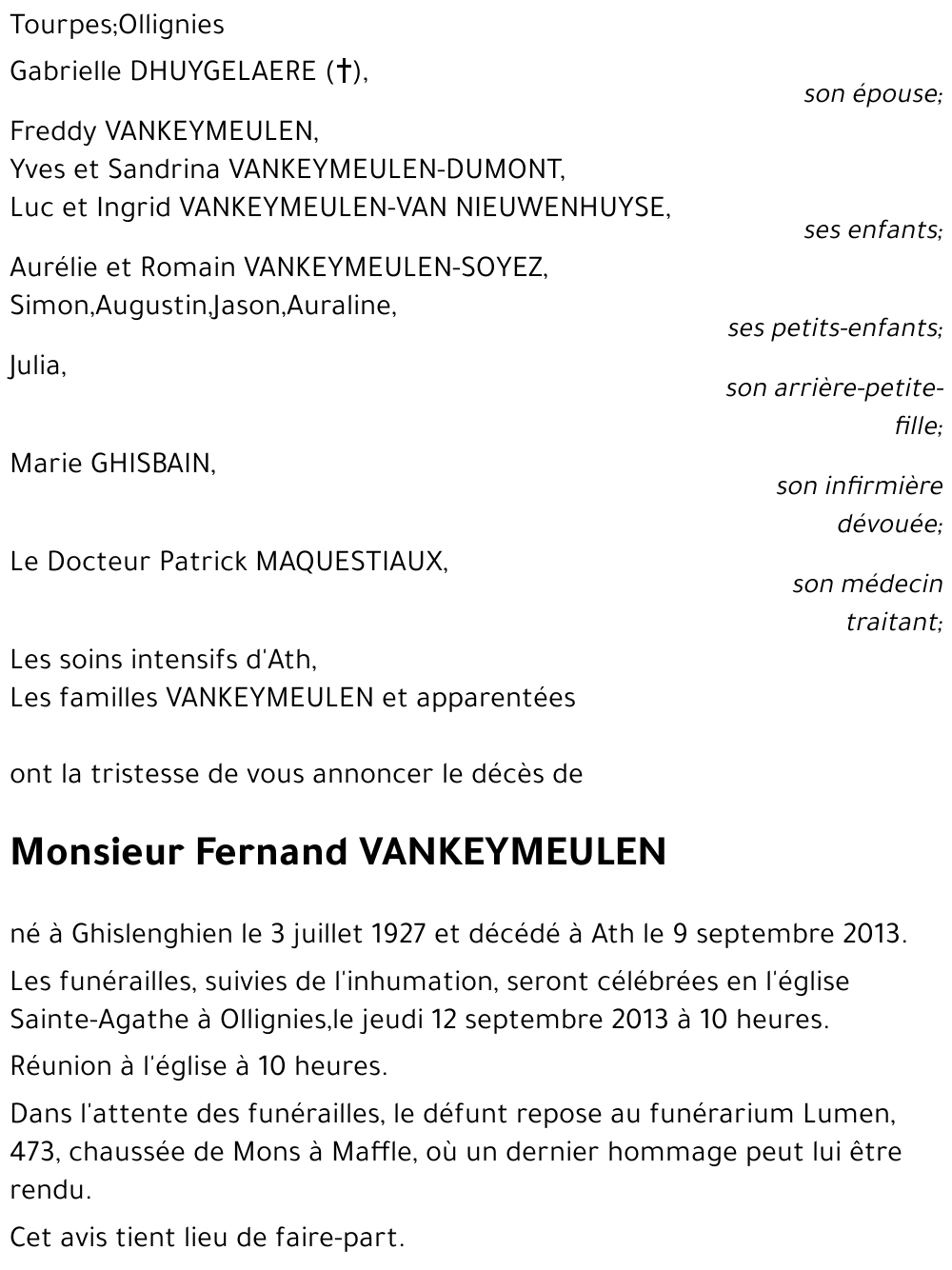 Fernand VANKEYMEULEN