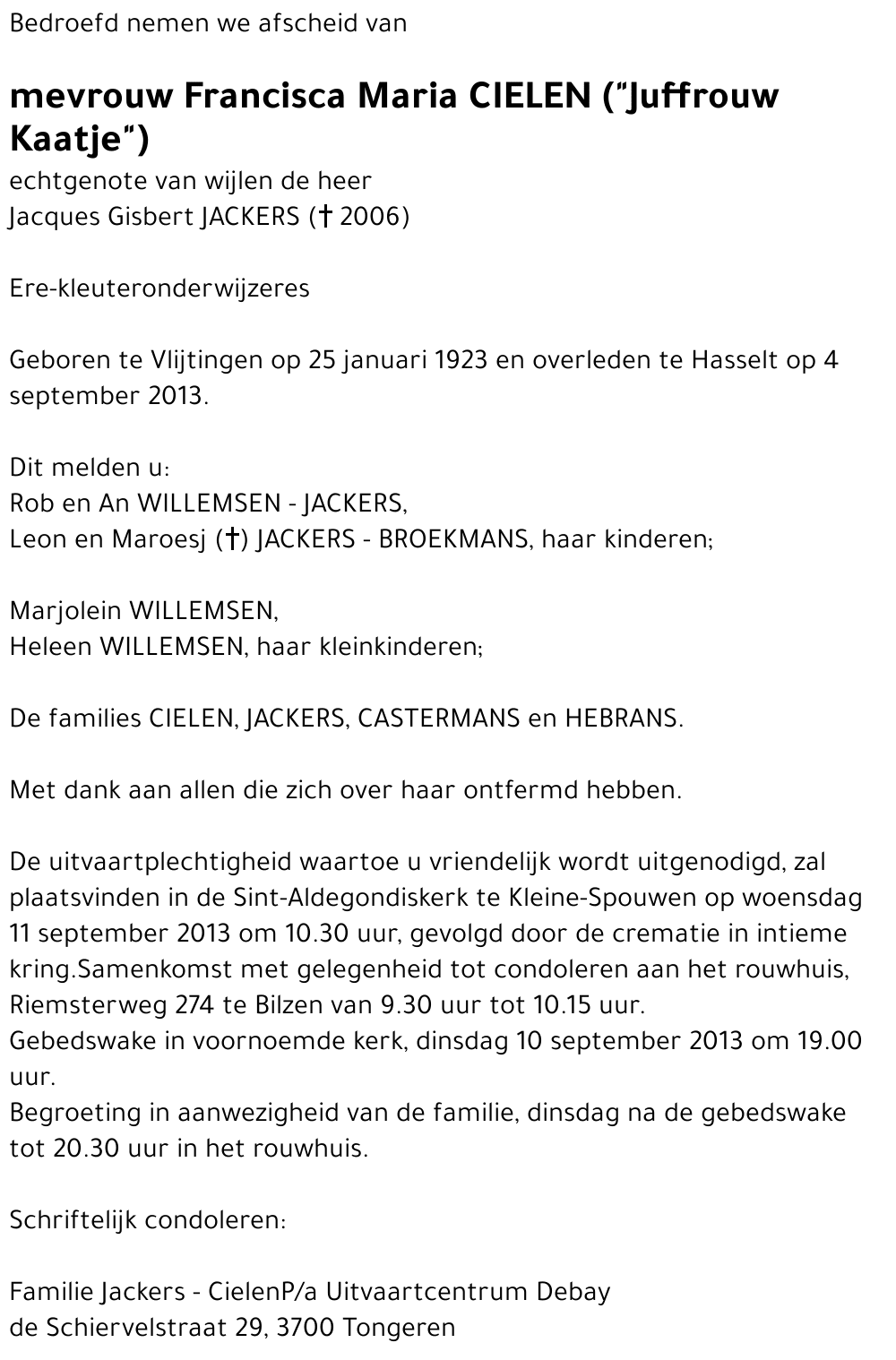 Francisca Maria CIELEN