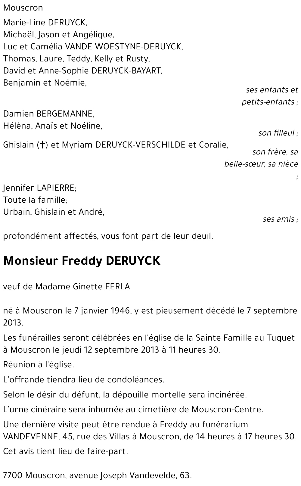 Freddy DERUYCK