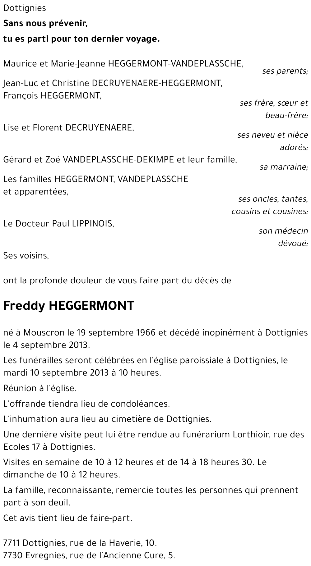 Freddy HEGGERMONT
