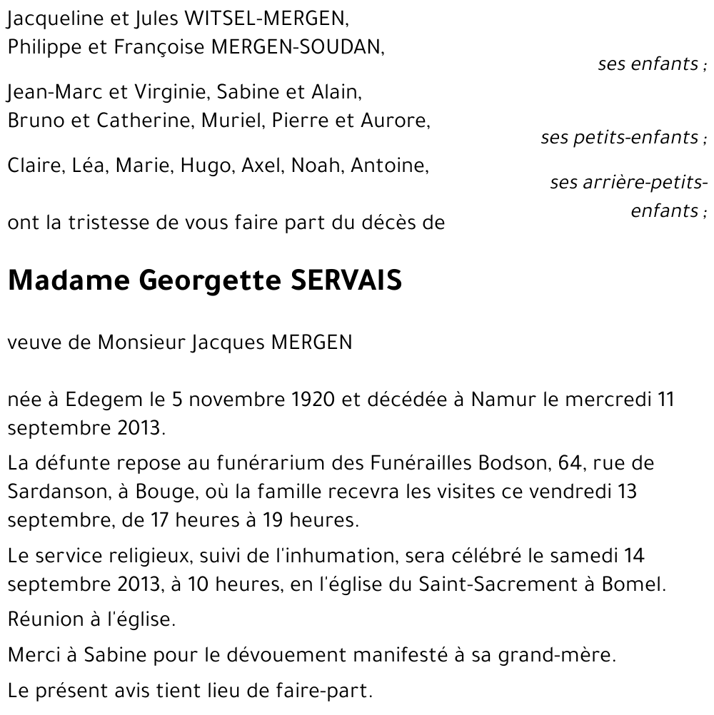 Georgette SERVAIS