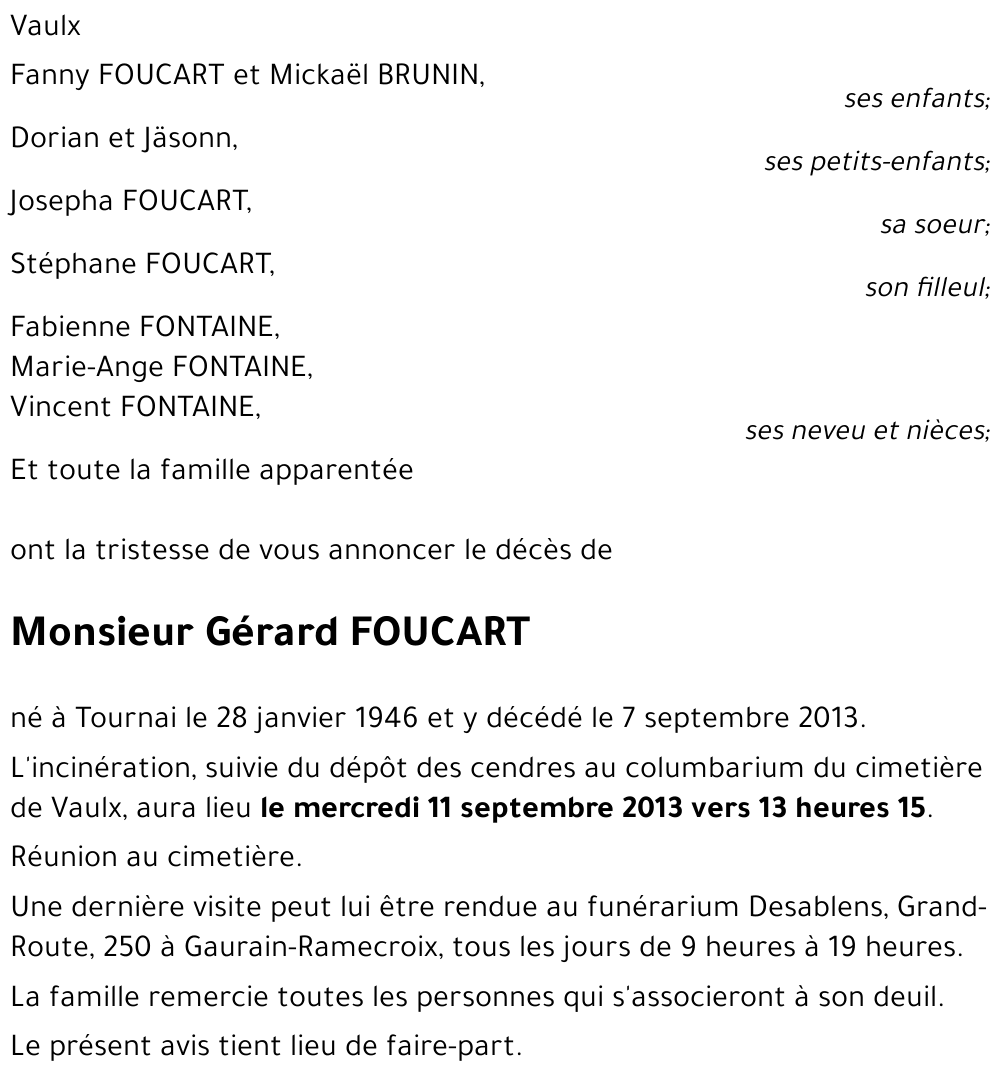 Gérard FOUCART
