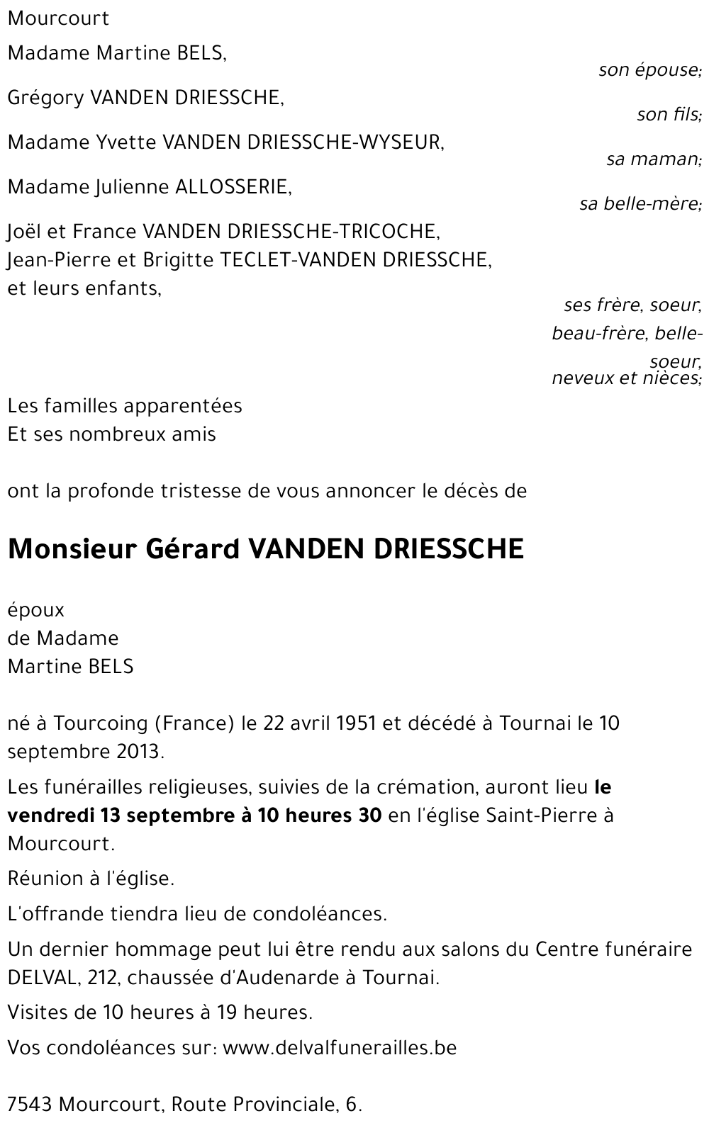 Gérard VANDEN DRIESSCHE