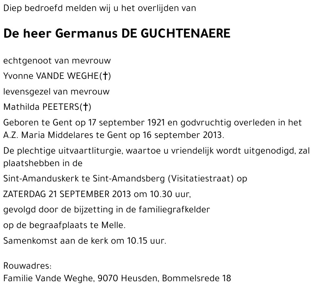 Germanus DE GUCHTENAERE