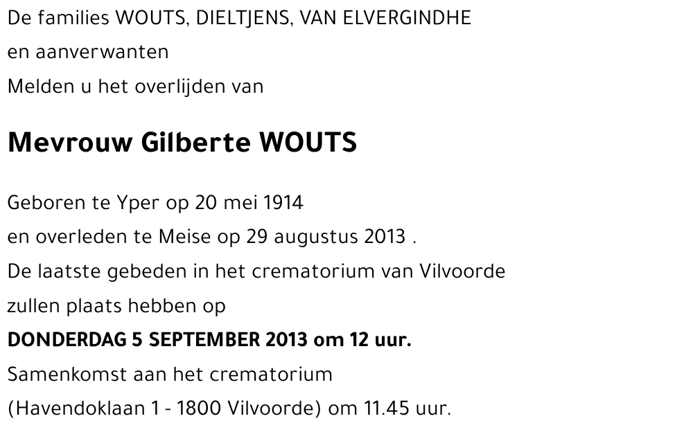 Gilberte WOUTS