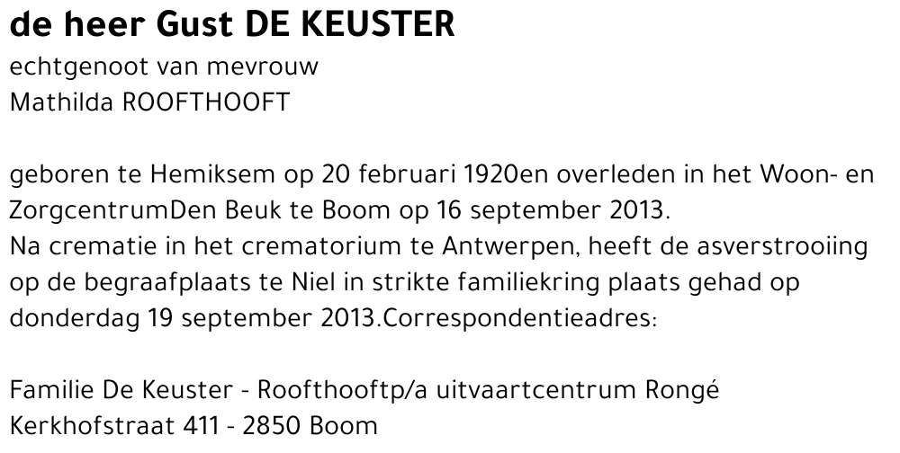 Gust De Keuster