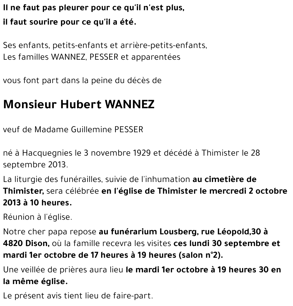 Hubert WANNEZ