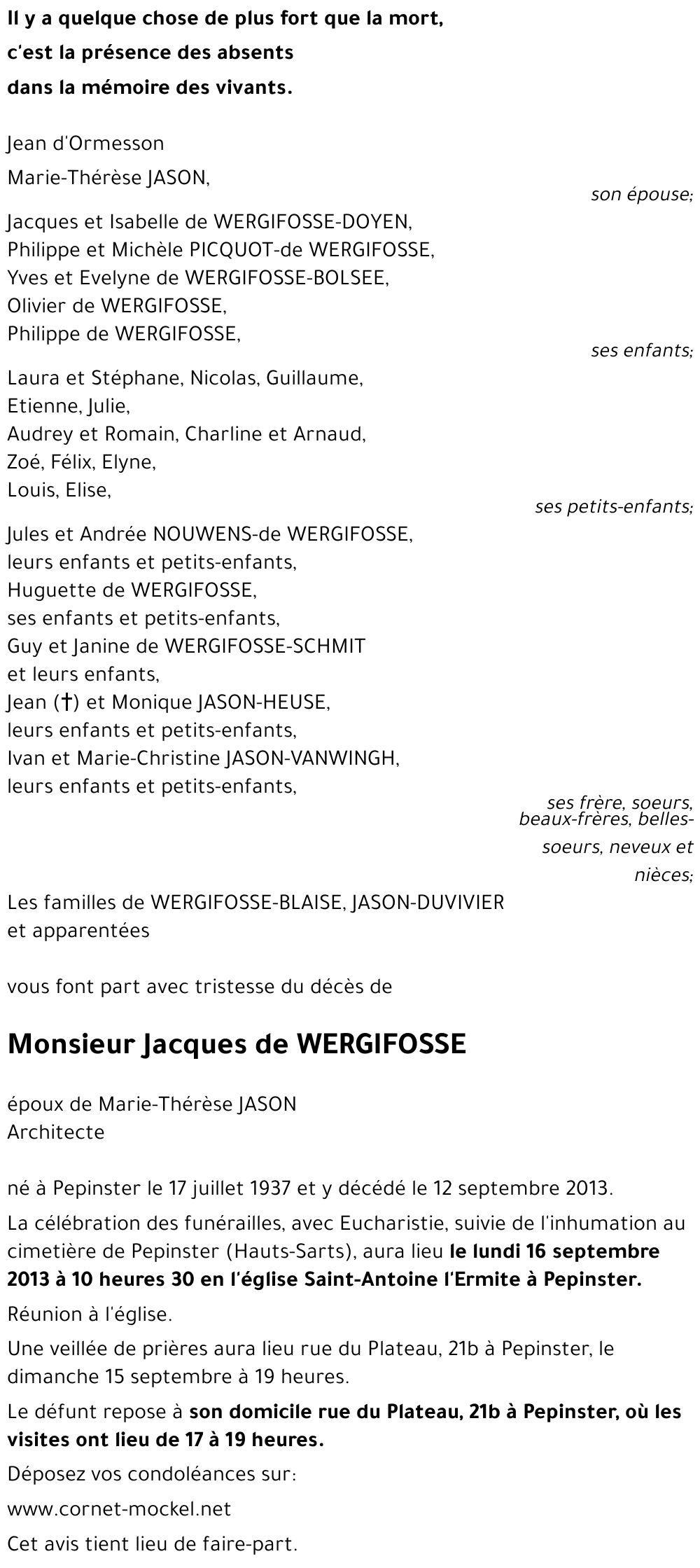 Jacques de WERGIFOSSE