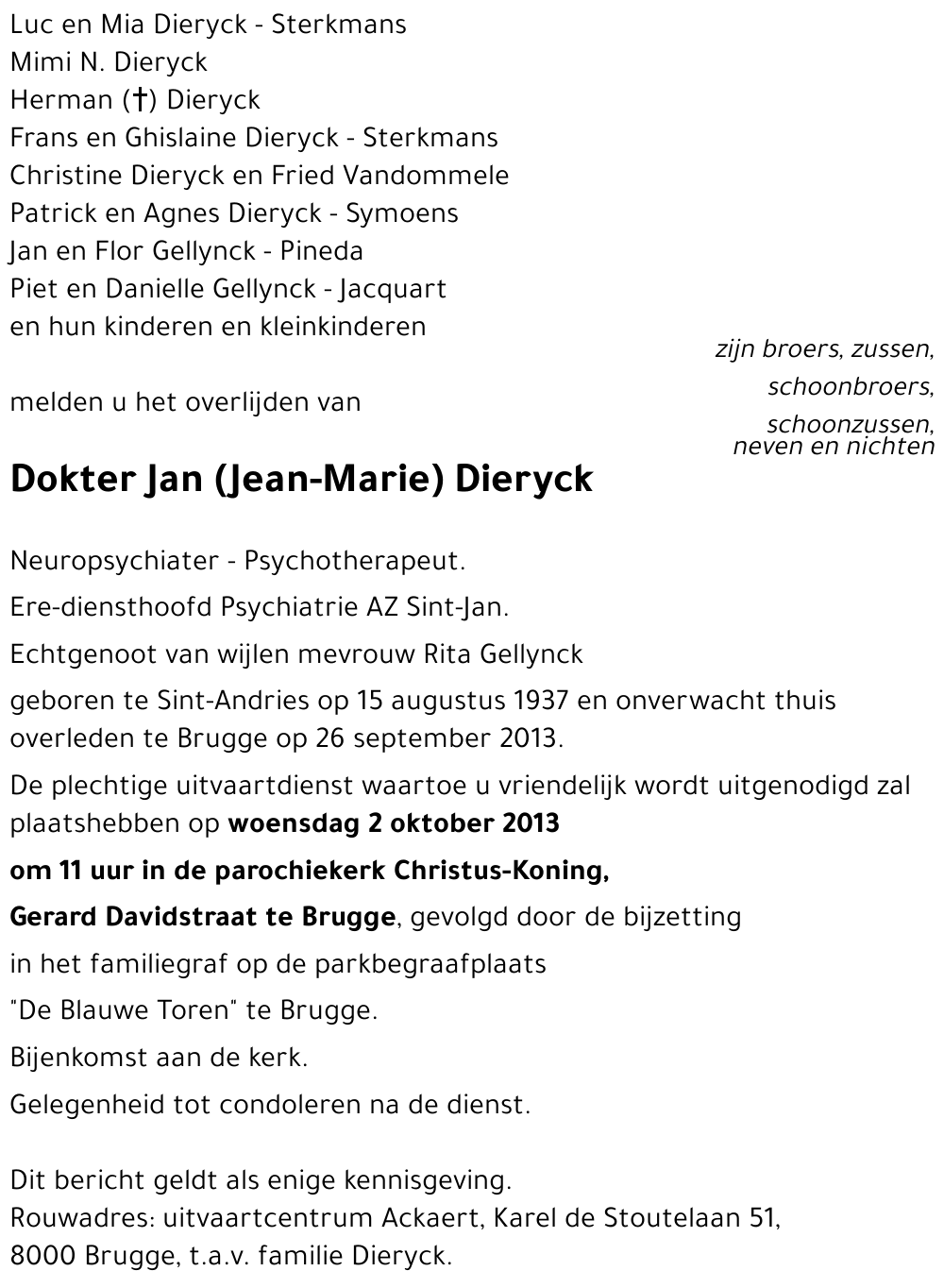 Jan (Jean Marie) Dieryck