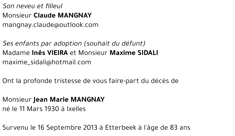 Jean Marie MANGNAY
