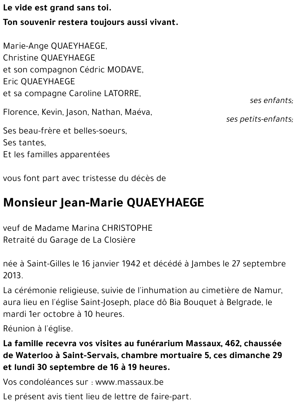 Jean-Marie QUAEYHAEGE