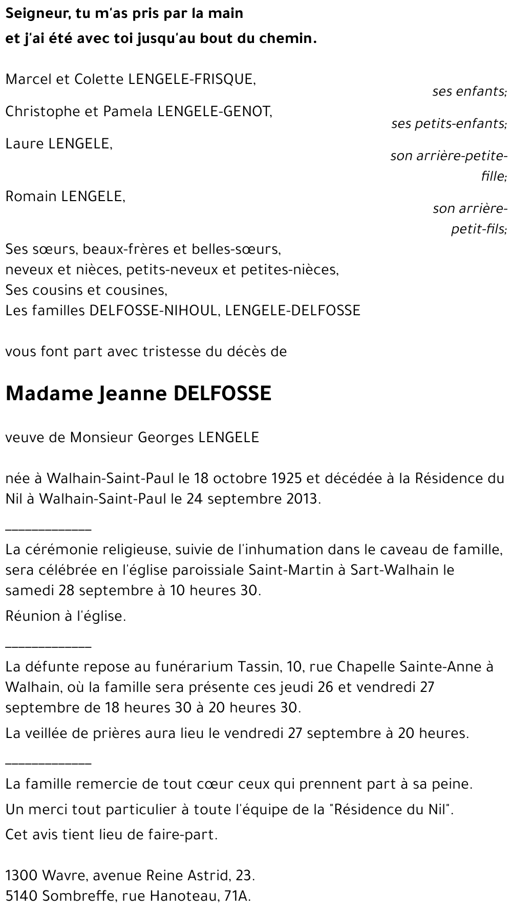 Jeanne DELFOSSE