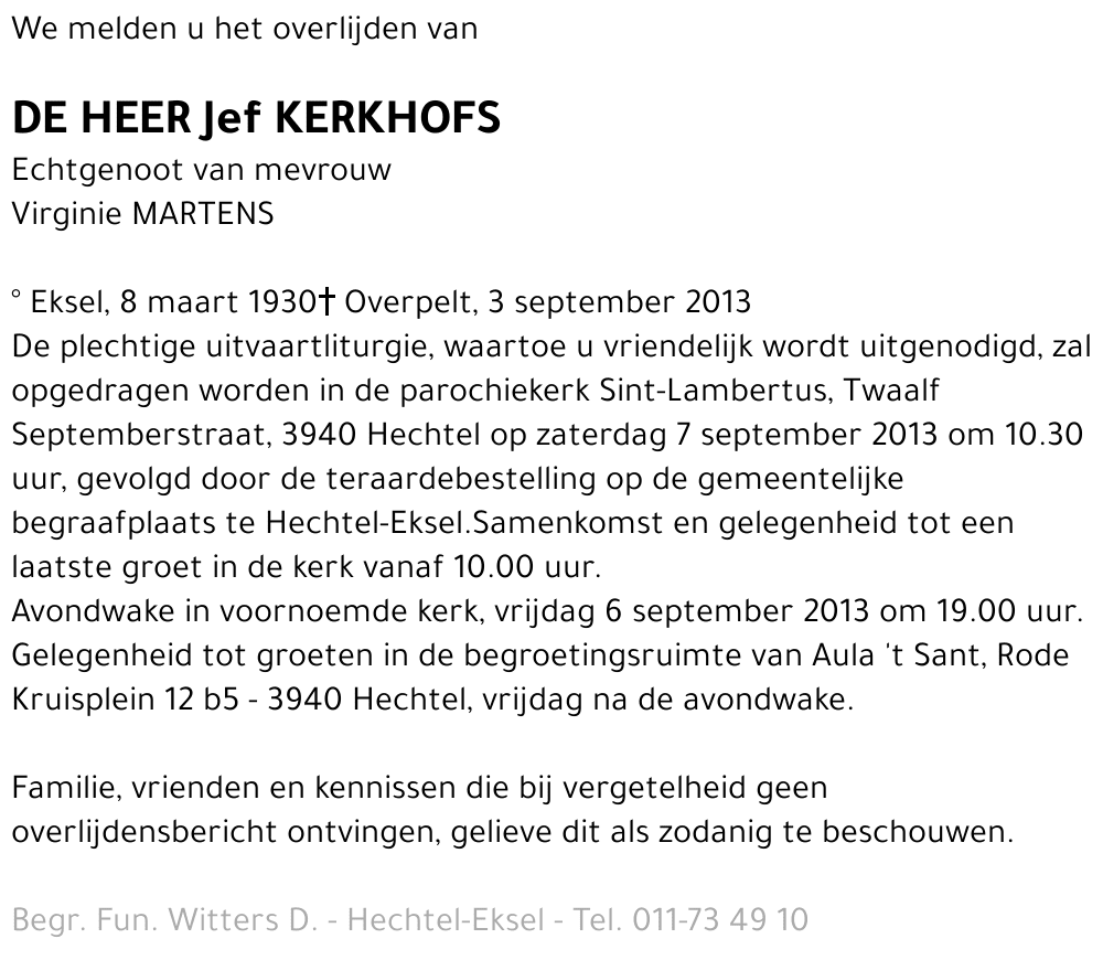 Jef Kerkhofs