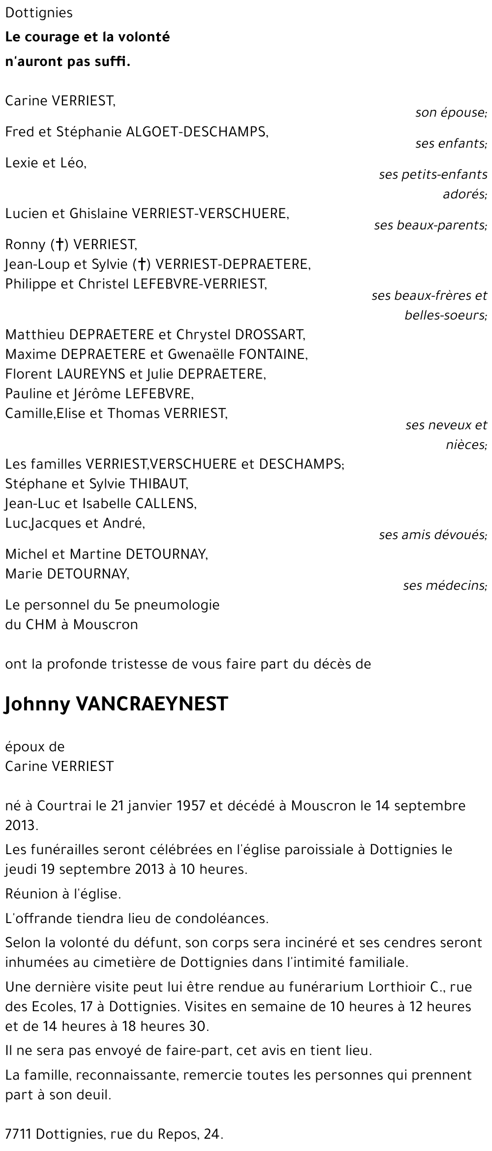 Johnny VANCRAEYNEST