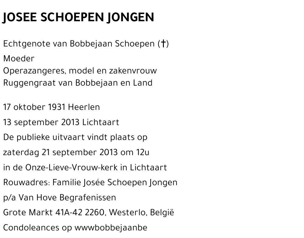 Josee SCHOEPEN JONGEN