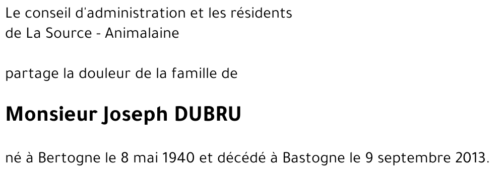 Joseph DUBRU